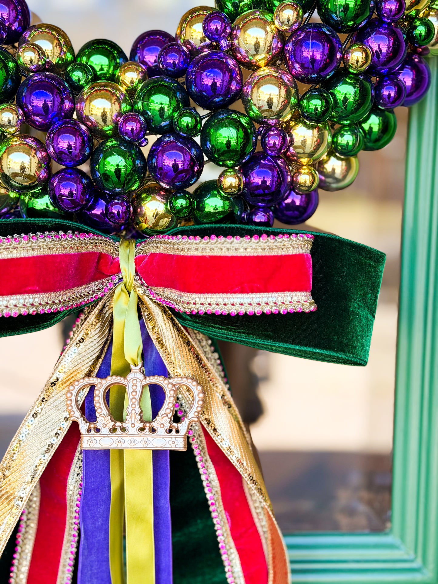 Carnival Couture Mardi Gras Wreath And Bow