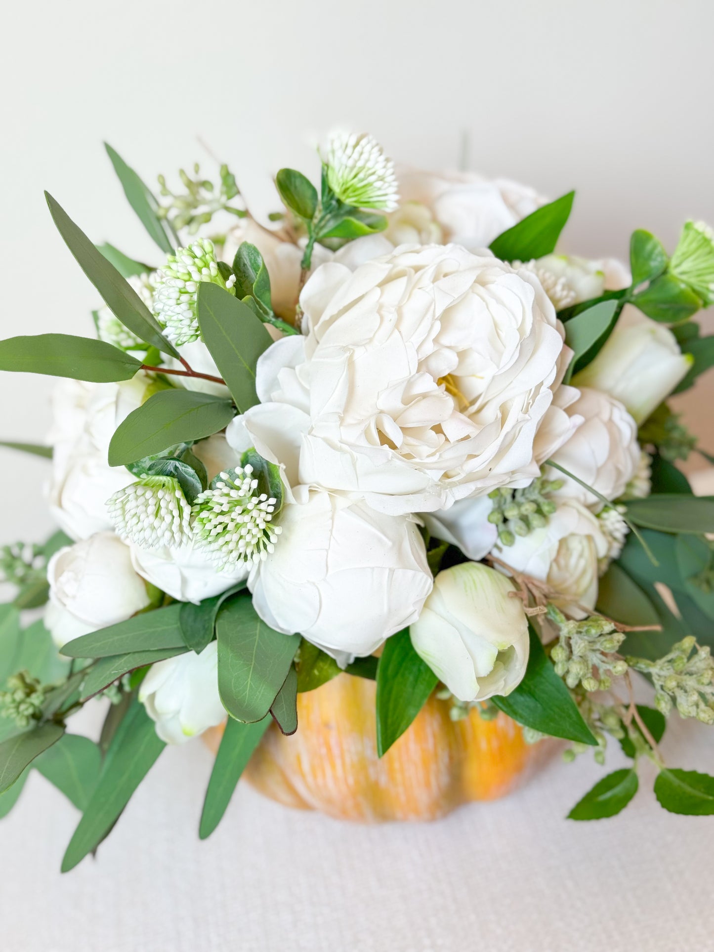 Ivory Harvest Bloom Petal Pumpkin