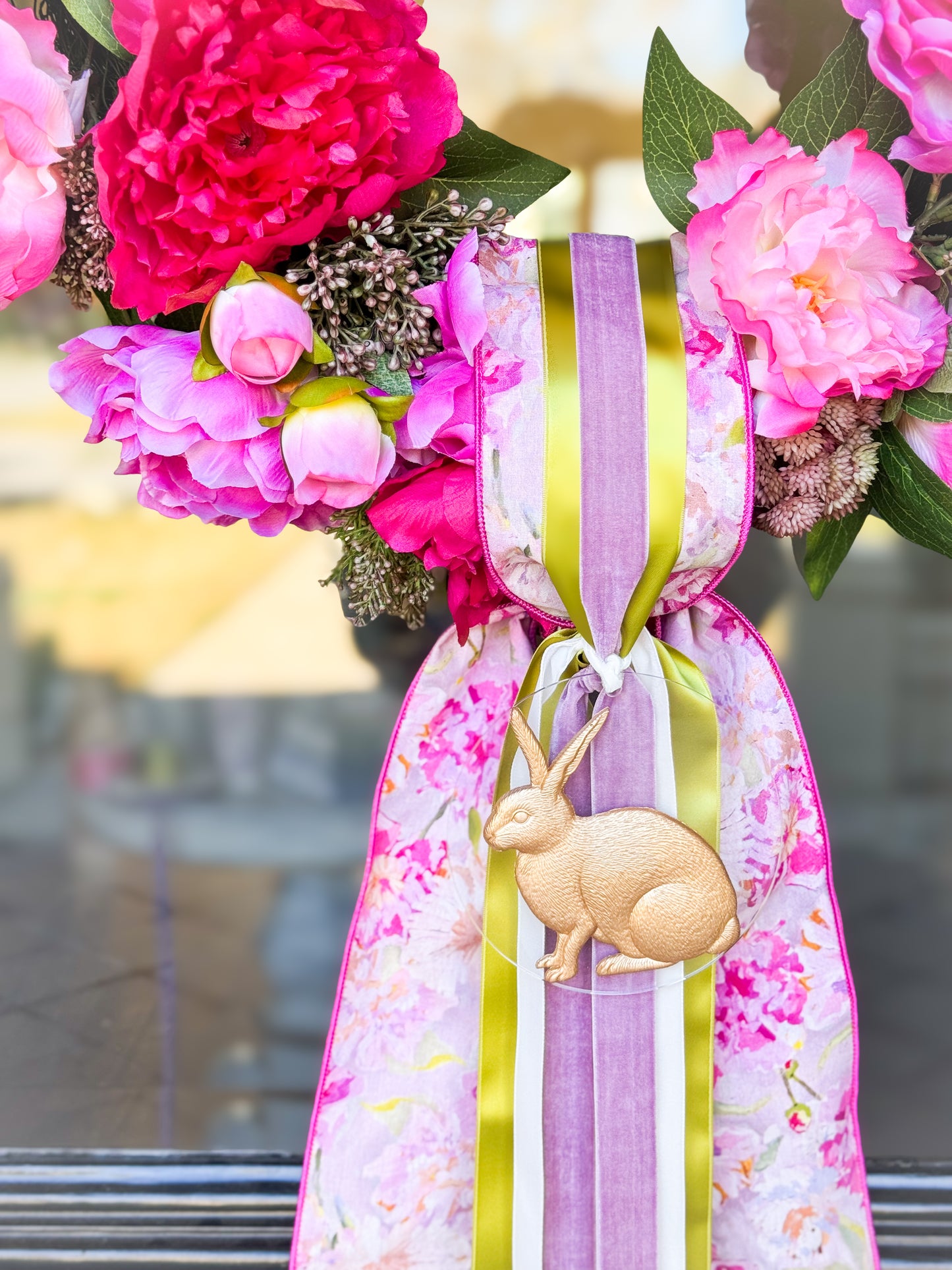 Perfectly Peony Cottontail Wreath
