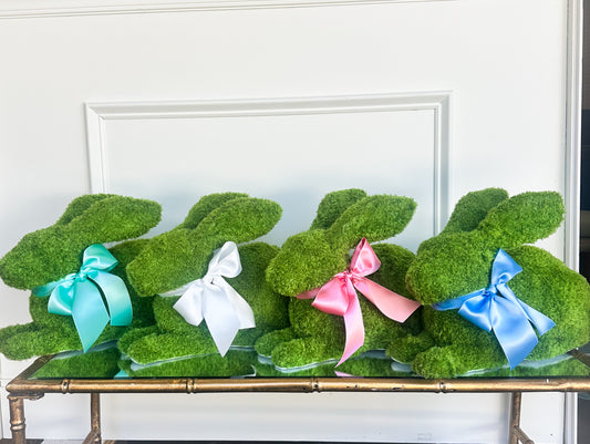Moss Bunny With Satin Bow