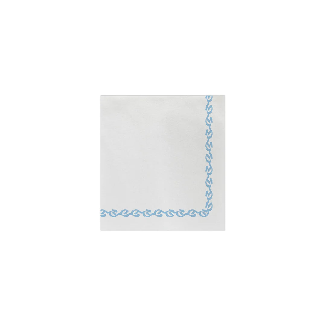 Papersoft Napkins Florentine Light Blue Cocktail Napkins (Pack Of 20)