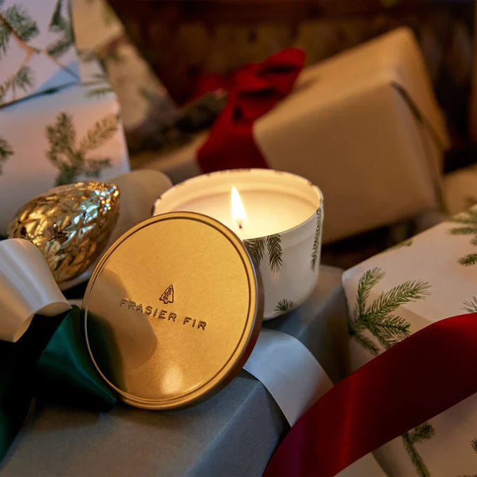 THYMES Frasier Fir Poured Candle Tin with Gold Lid 6.5oz