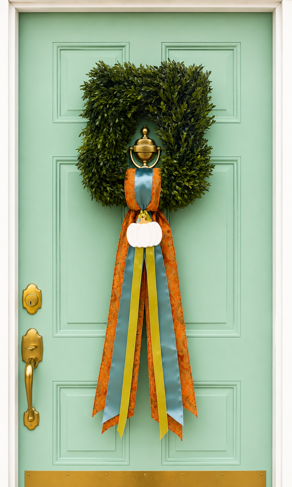 The Pumpkin Spice Teal Wreath