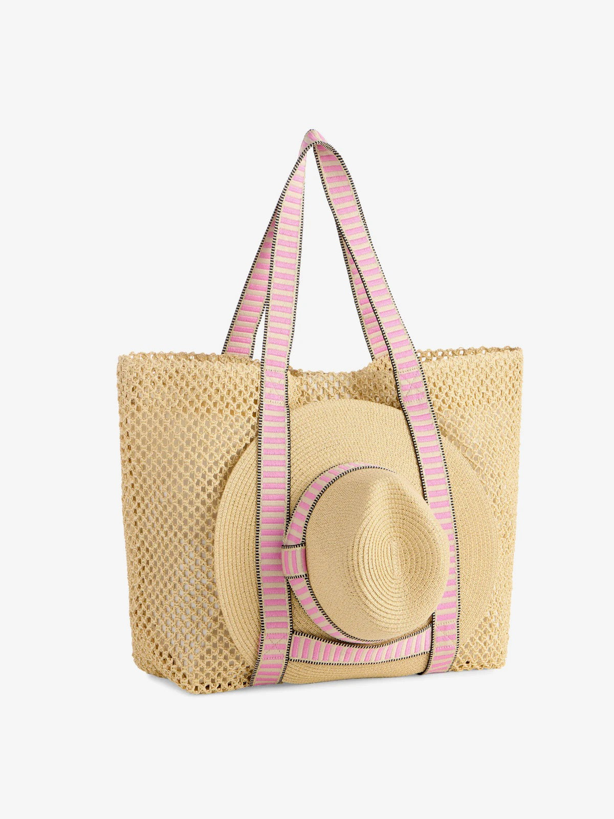 Dorian Tote and Hat Set- Pink