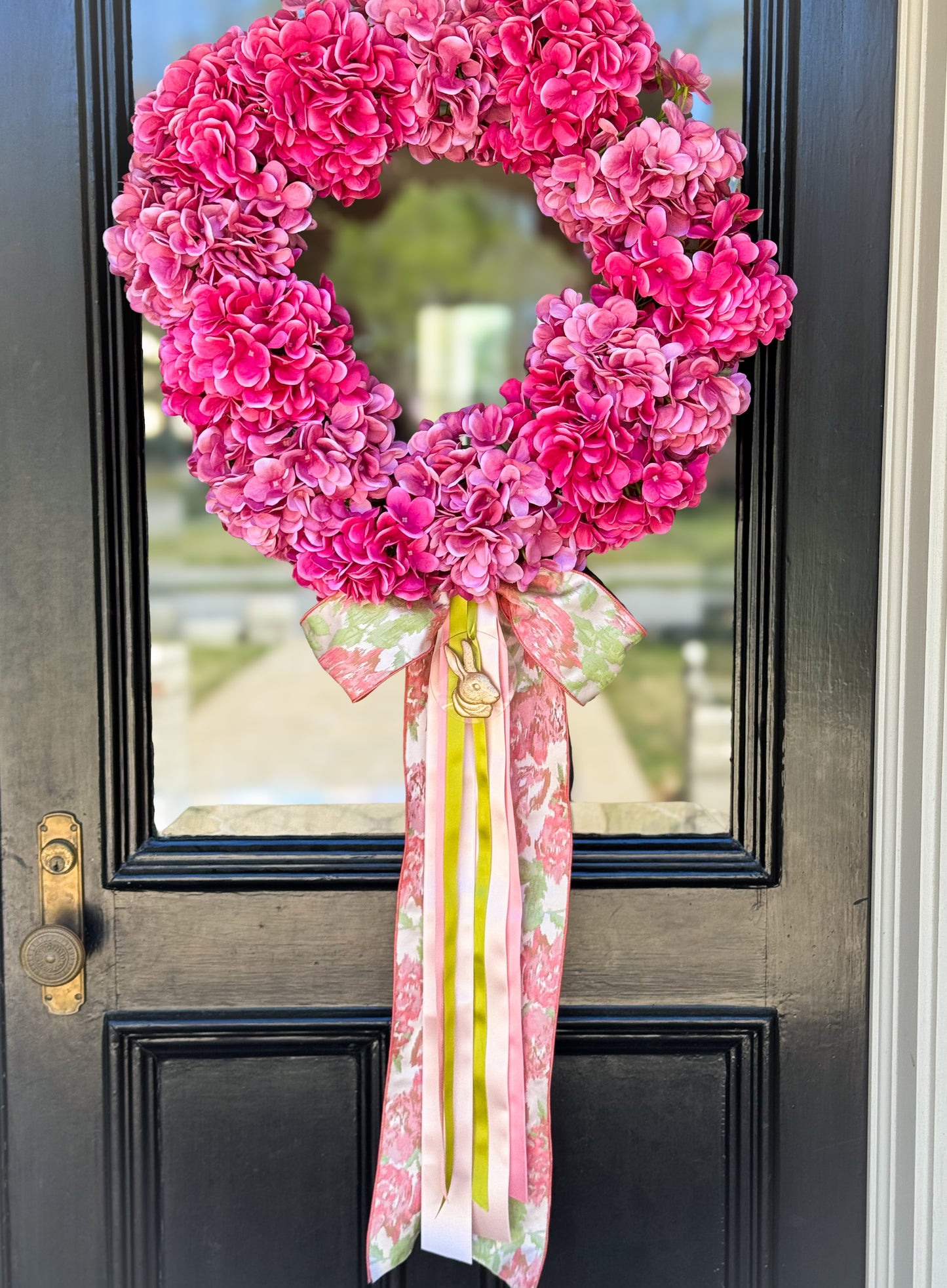 Blooms And Bunny Hydrangea Wreath