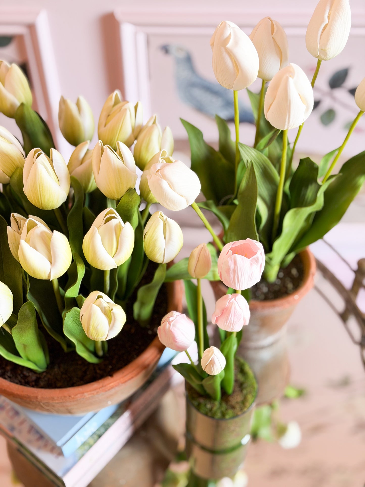 Tall Cream Dutch Tulip Pot-23”