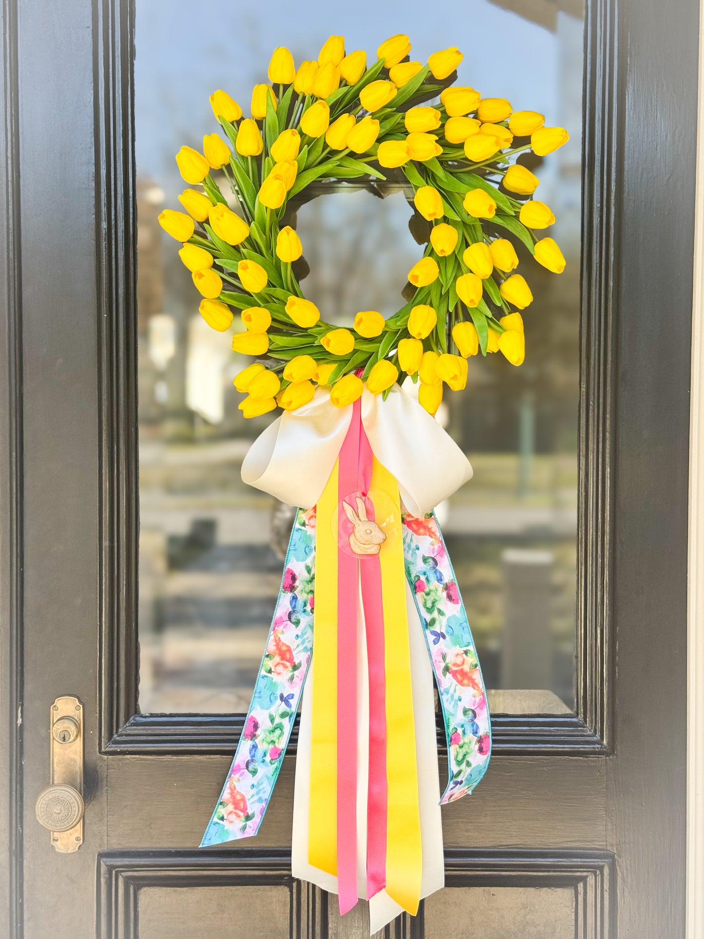 Sunshine Tulip Cottontail Wreath