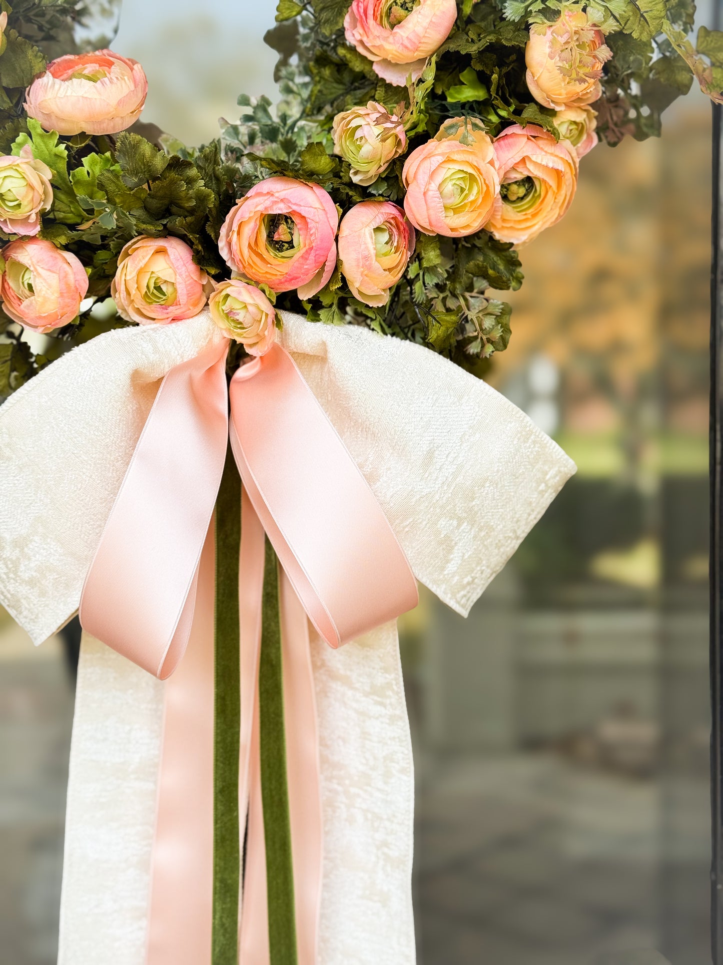 Perfectly Peachy Wreath And Bow