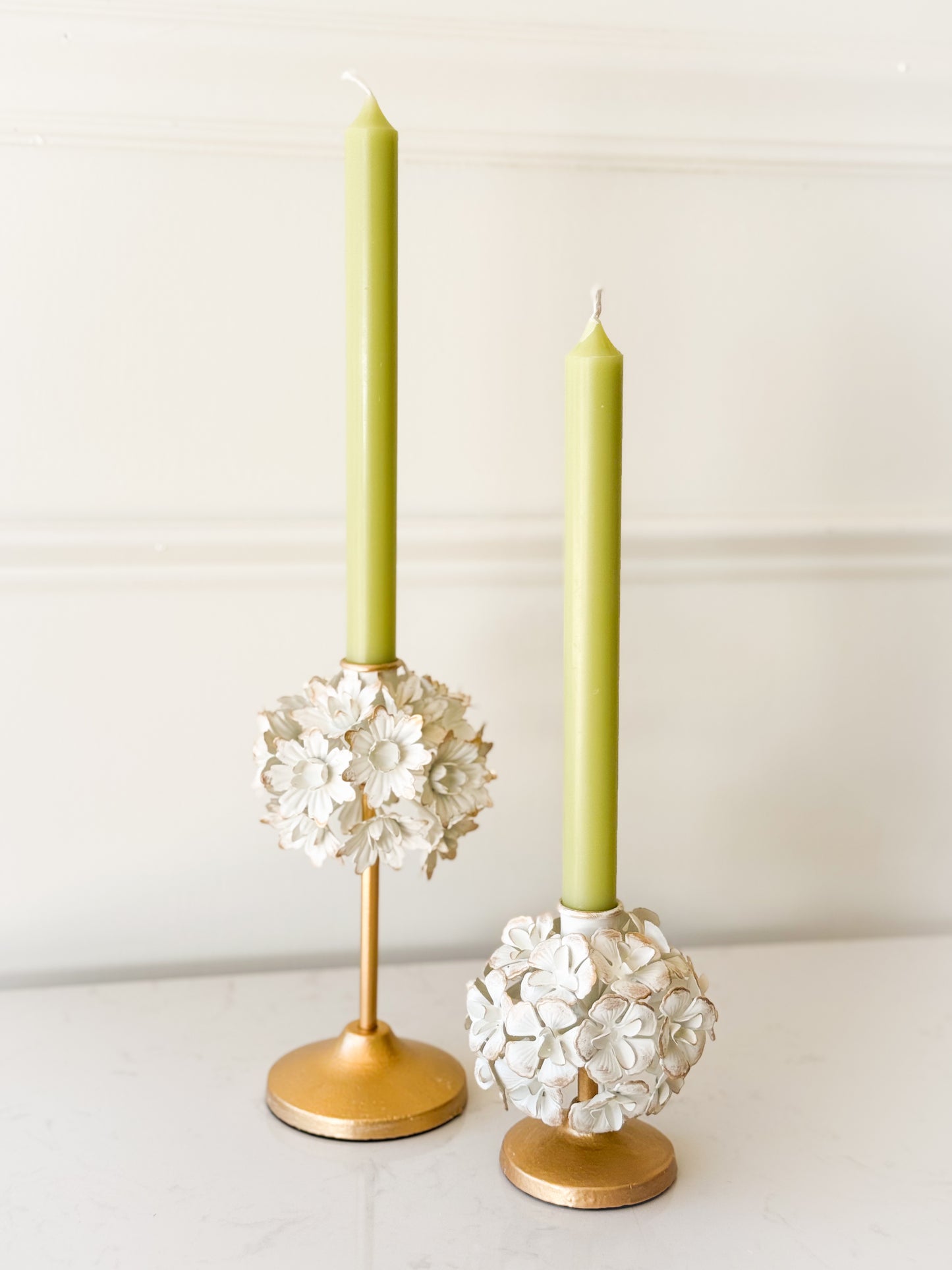 Set Of Two Floral Candle Holders