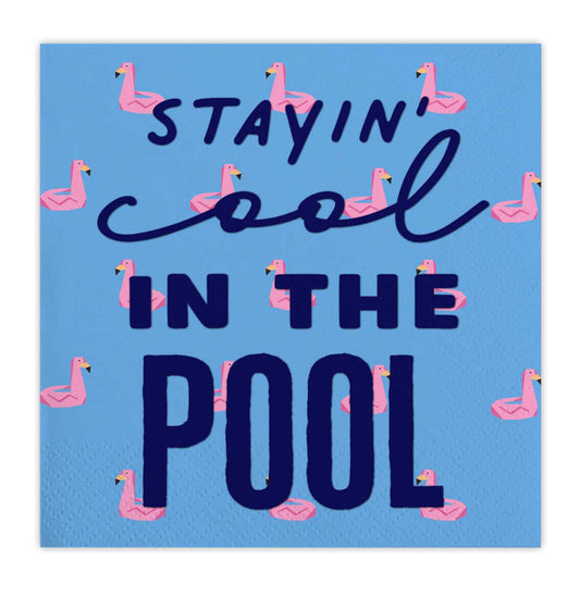 Stayin Cool In The Pool Beverage Napkins