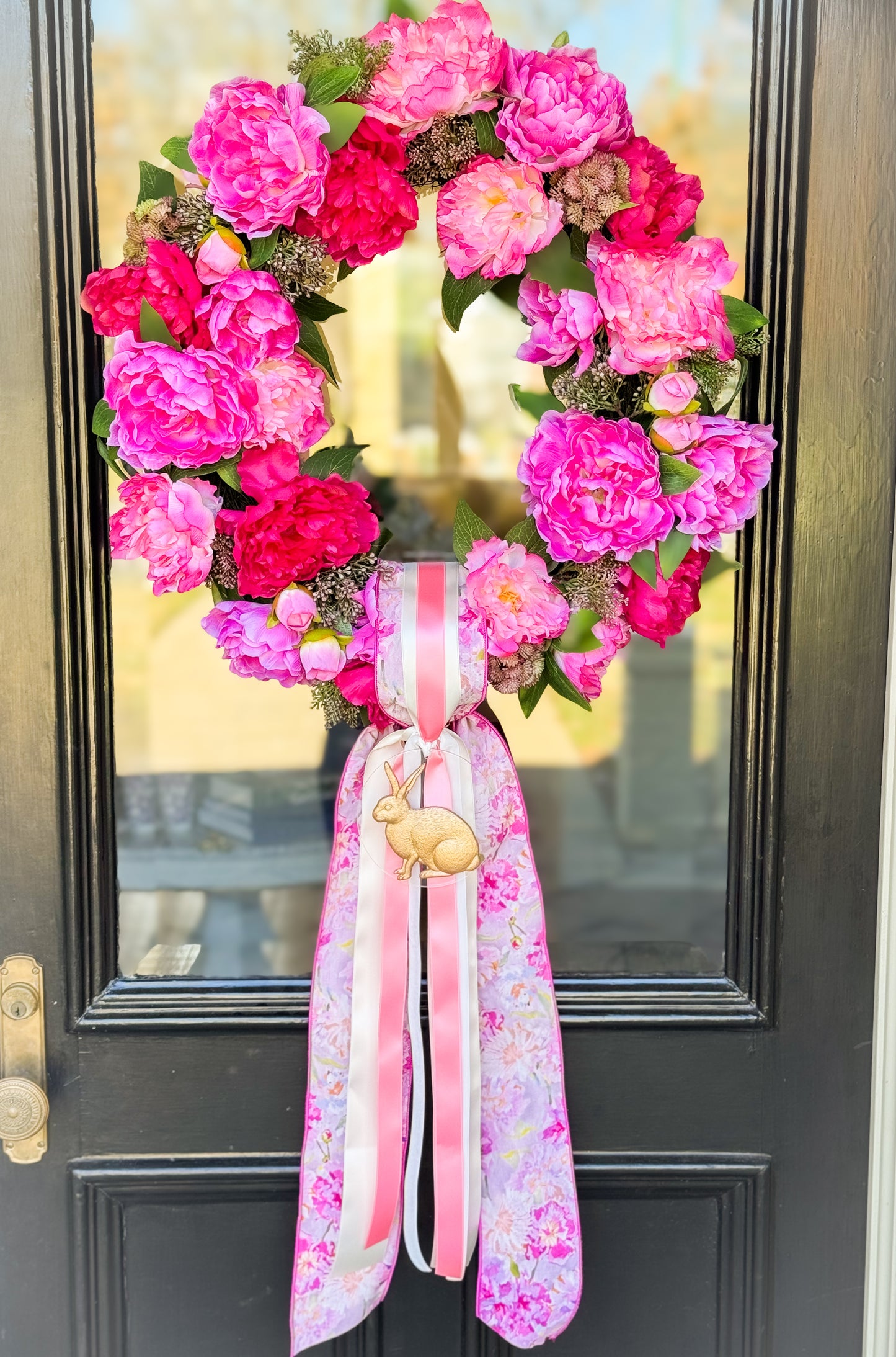 Perfectly Peony Cottontail Wreath