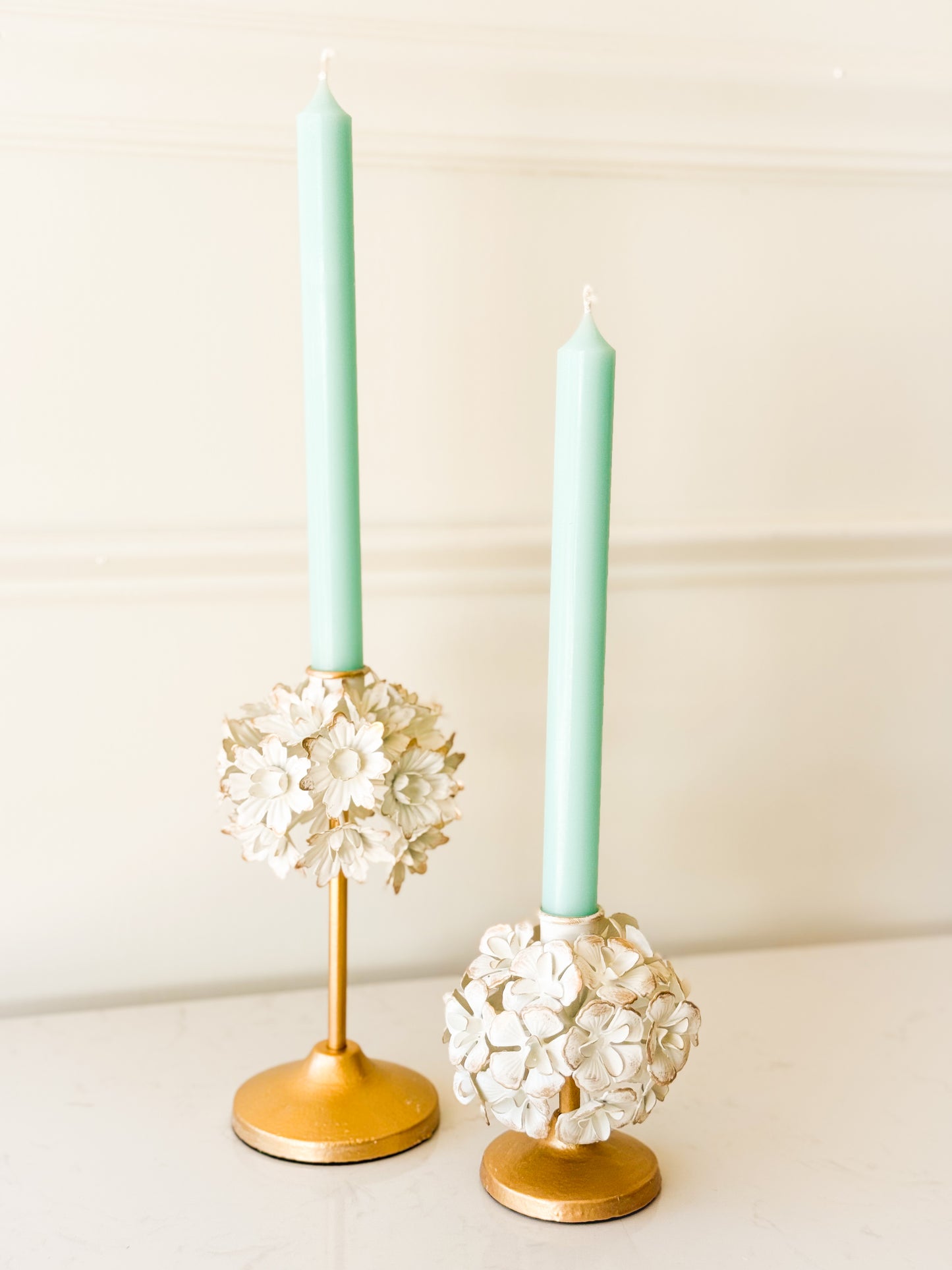 Set Of Two Floral Candle Holders