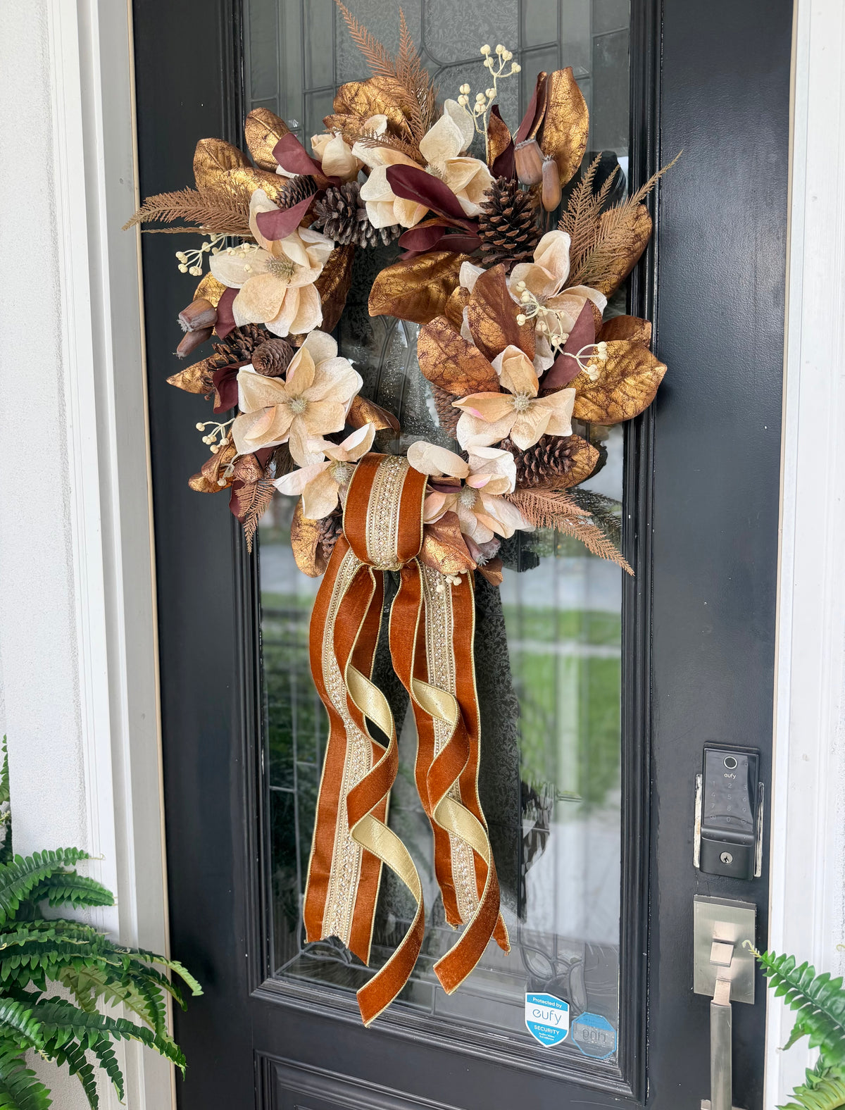 Woodland Magnolia Harvest Wreath with bow