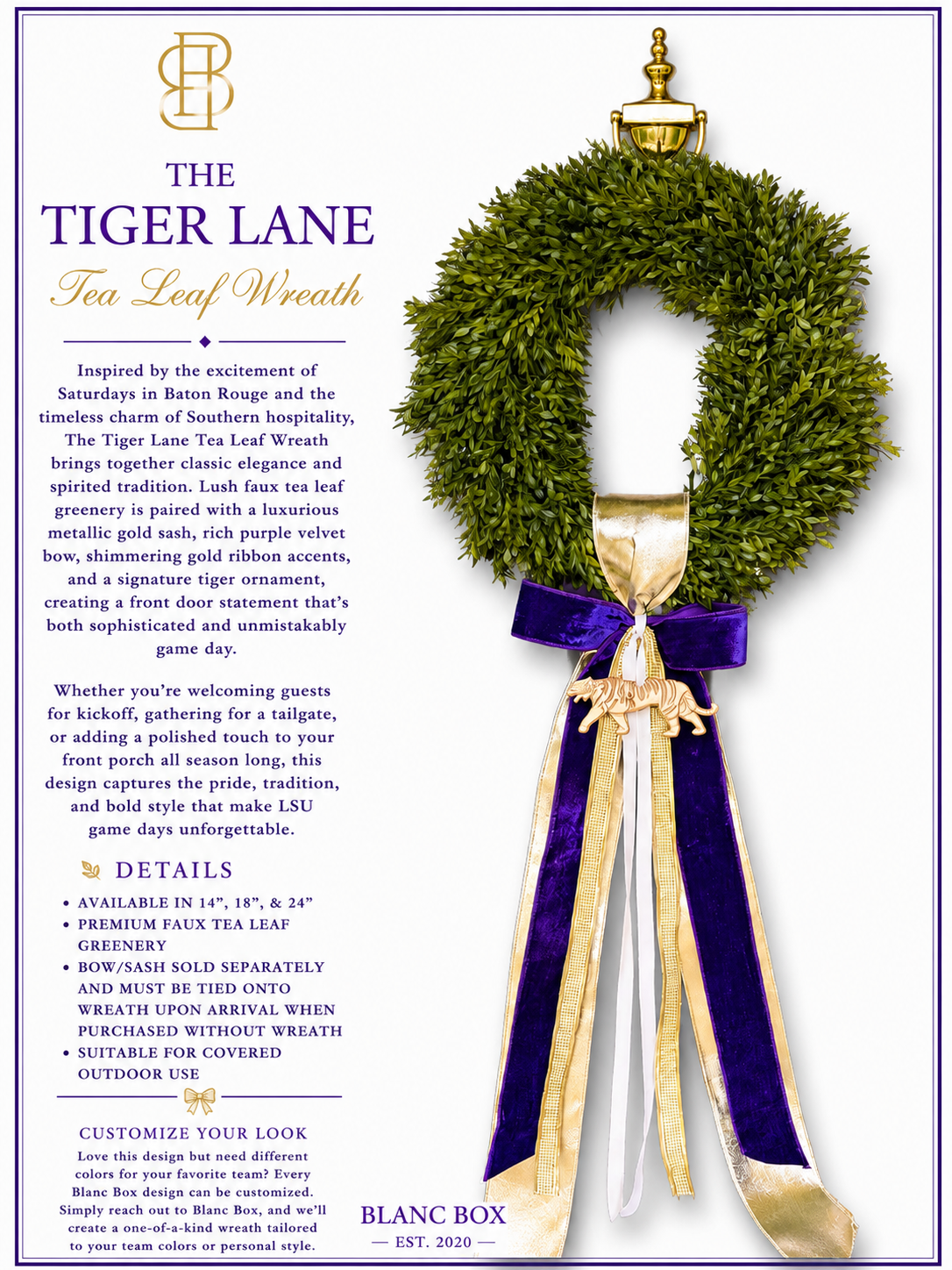 The Tiger Lane Tea Leaf Wreath