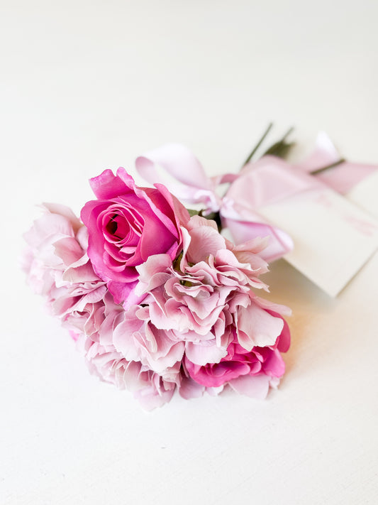 Pink And Purple Rose And Hydrangea Dance Bouquet