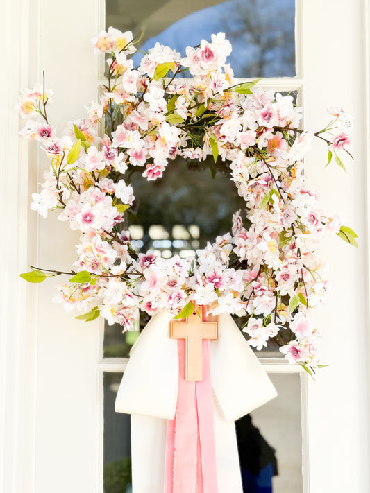 New Life Pink Cherry Blossom Wreath