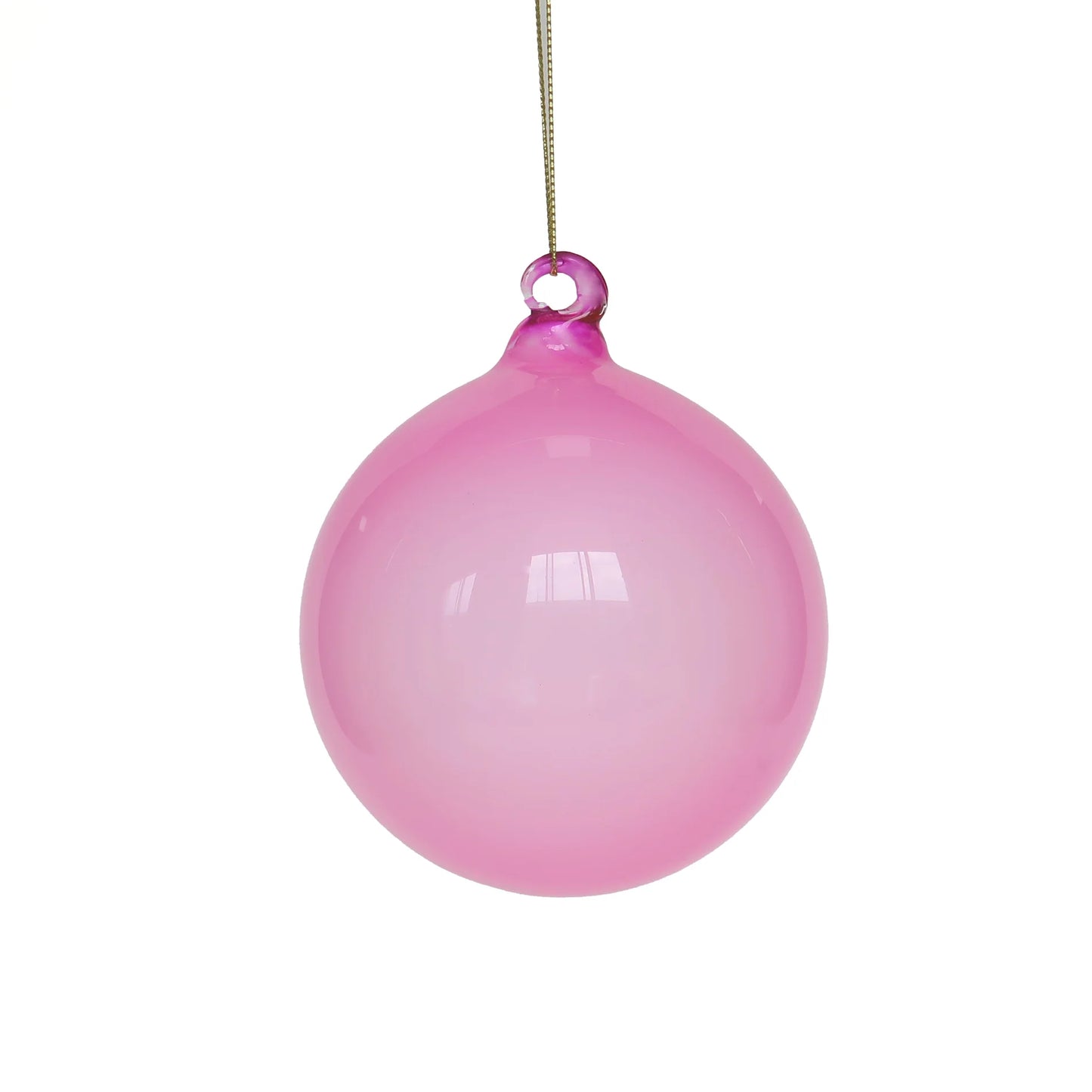 5” Glass Ornament - Light Pink