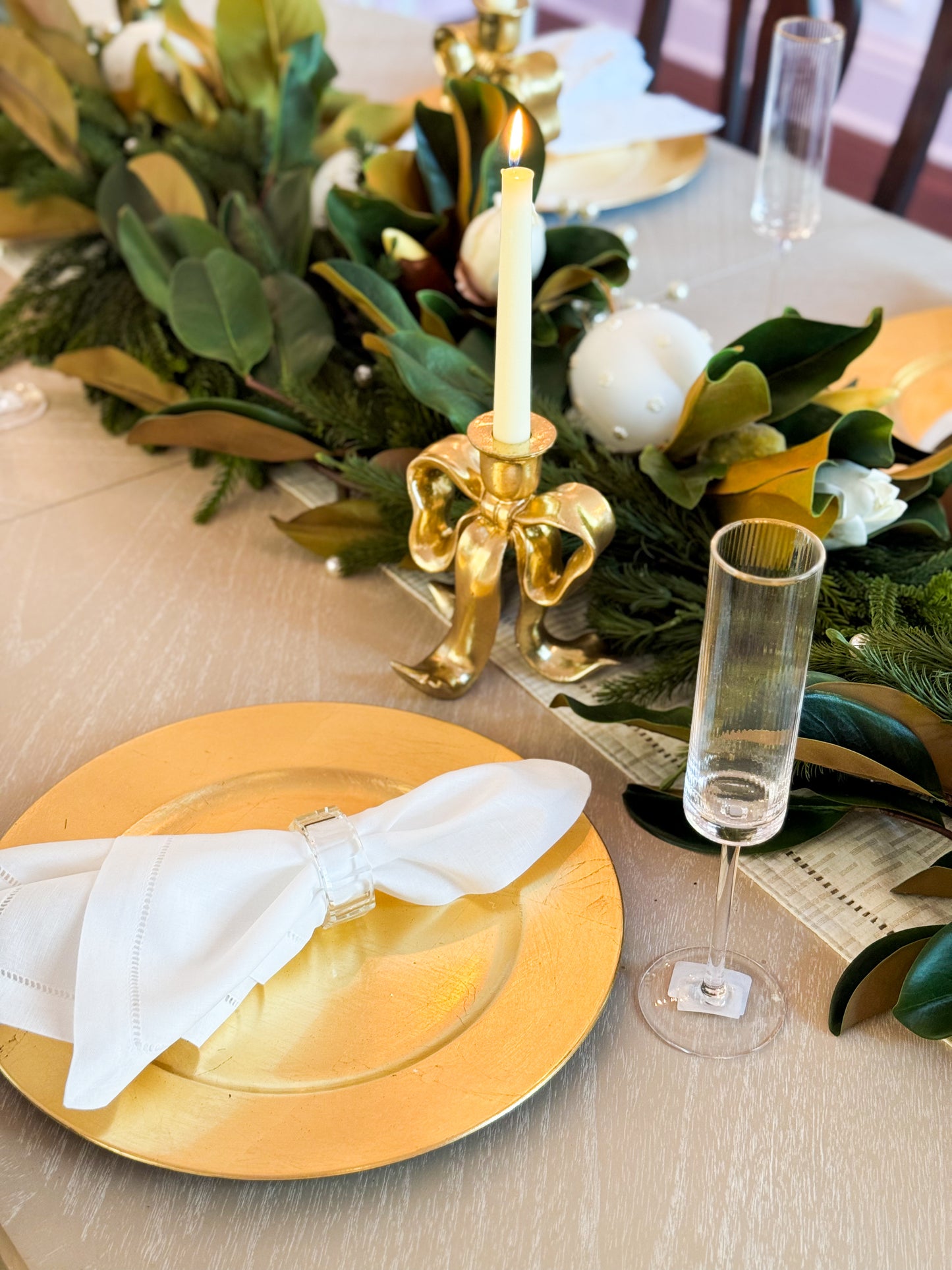 Set Of 3 Bow Candle Holders