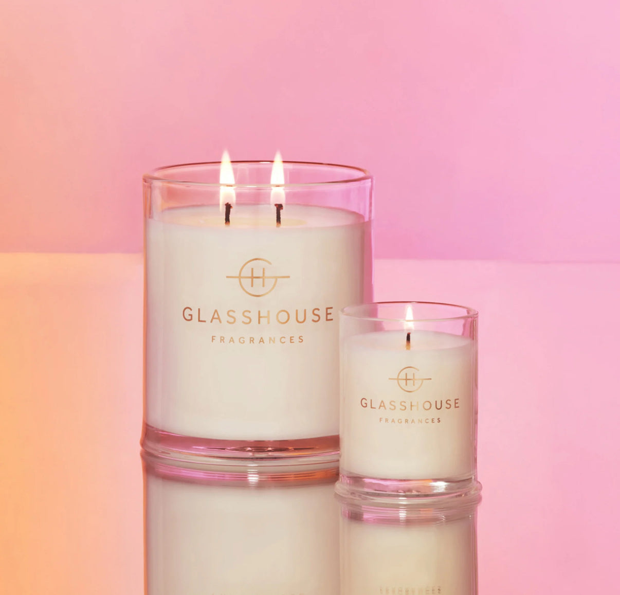GLASSHOUSE Sunsets in Capri White Peach & Sea Breeze Soy Candle 2.1 Oz