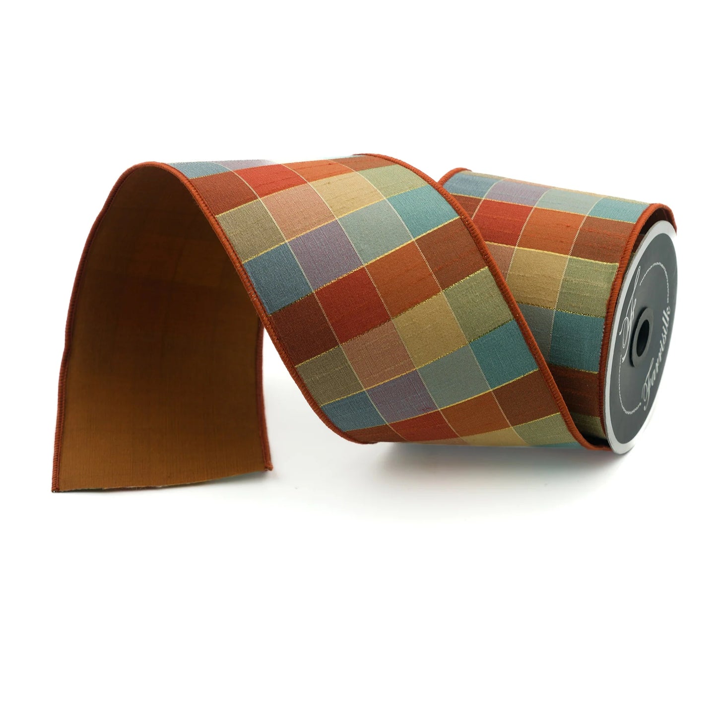 Chocolate Blue Plaid Ribbon