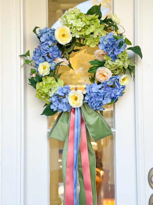 Botanical Blooms Hydrangea Wreath