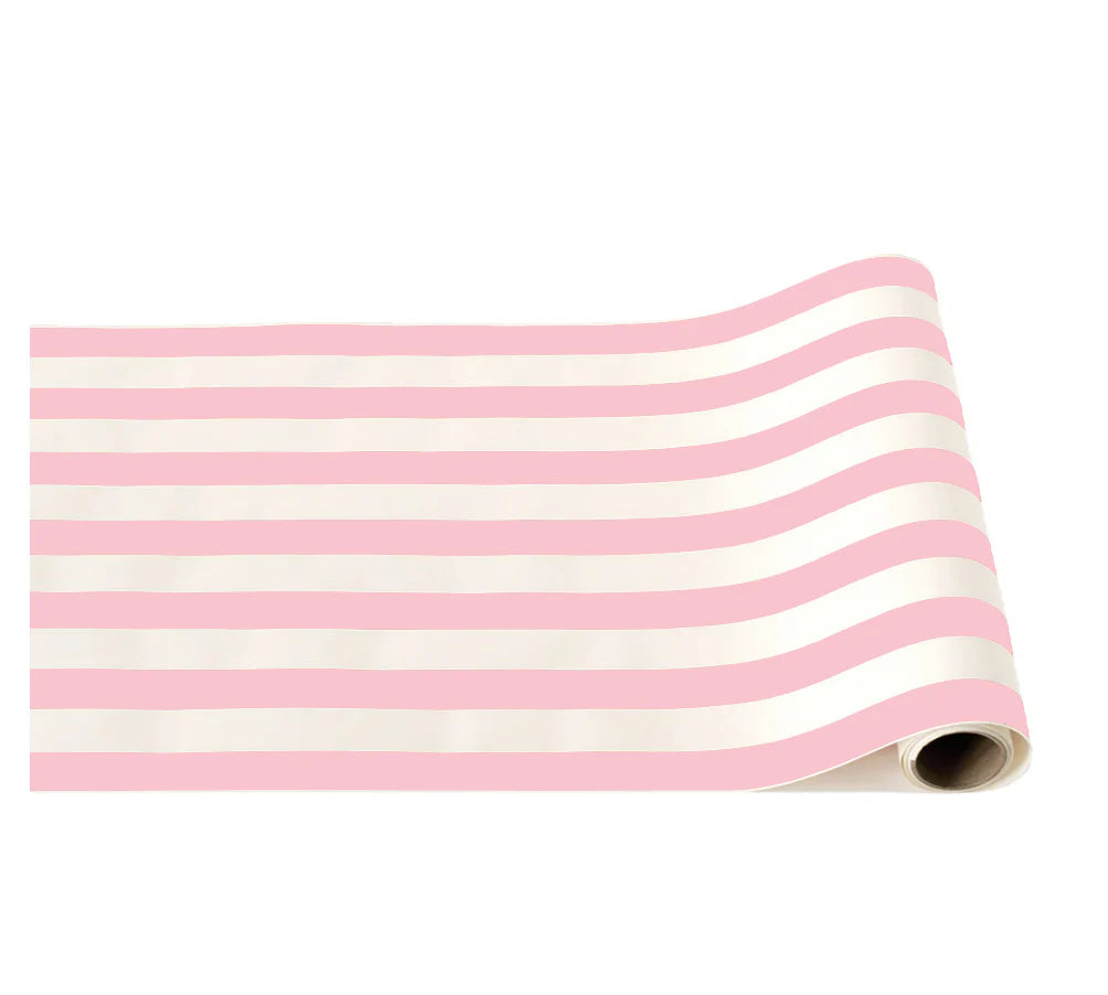 Table Runner Pink/White Strip