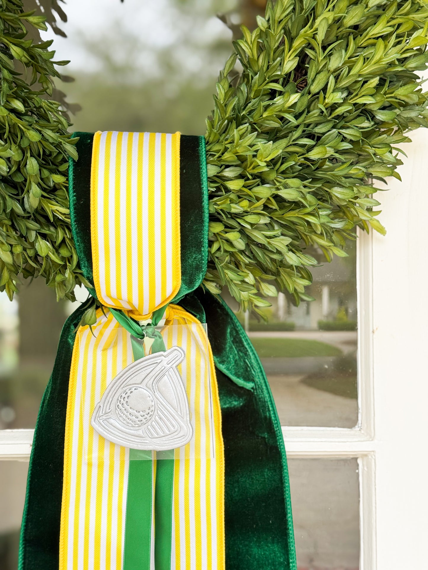 Augusta Stripe Garden Tea Leaf Wreath