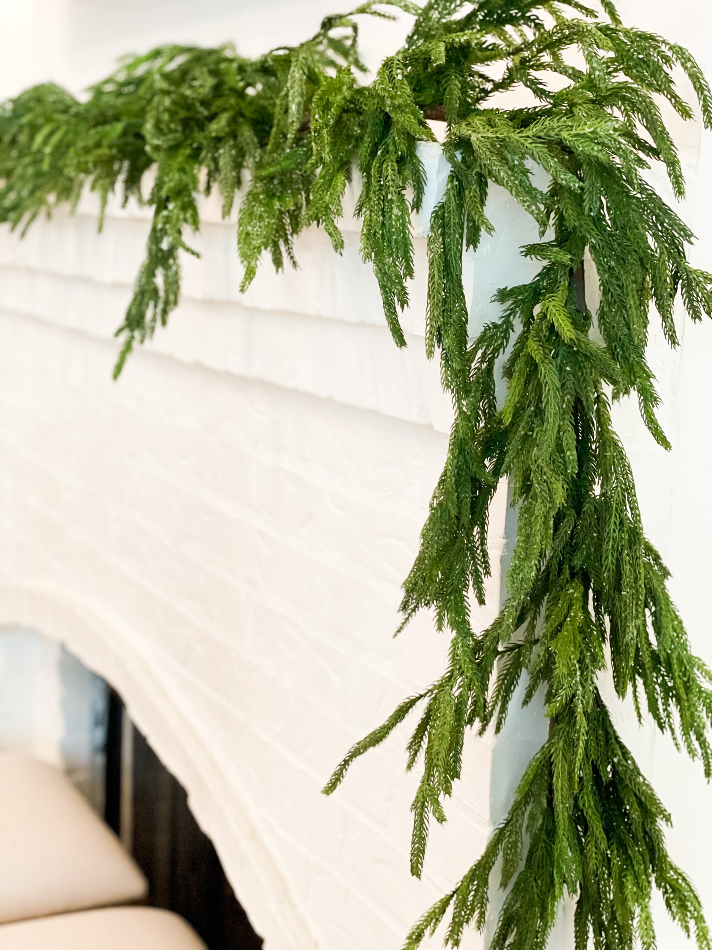 Iced Real Touch Fir Pine Garland
