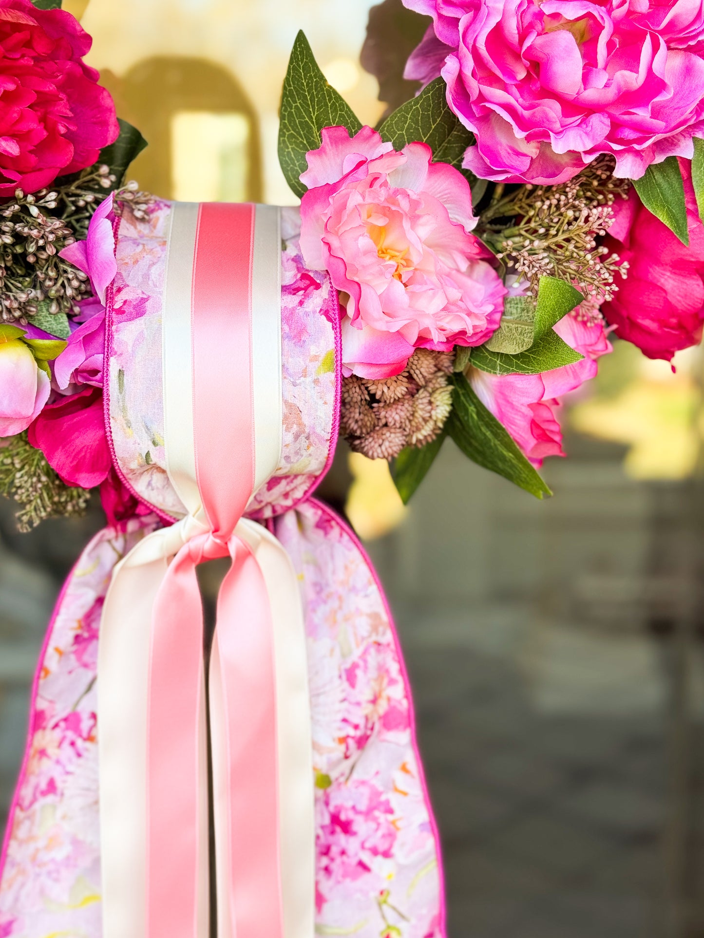 Perfectly Peony Cottontail Wreath