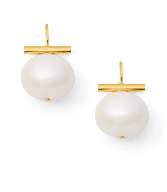 Catherine Canino Medium Classic Pebble Pearl Earrings