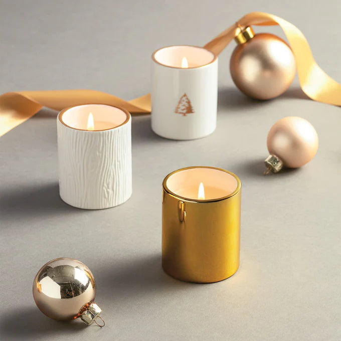 THYMES Frasier Fir Gilded Poured Candle Trio Set 3oz each