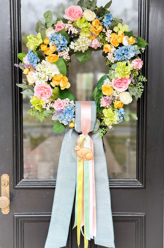 Cottontail Spring Meadow Wreath