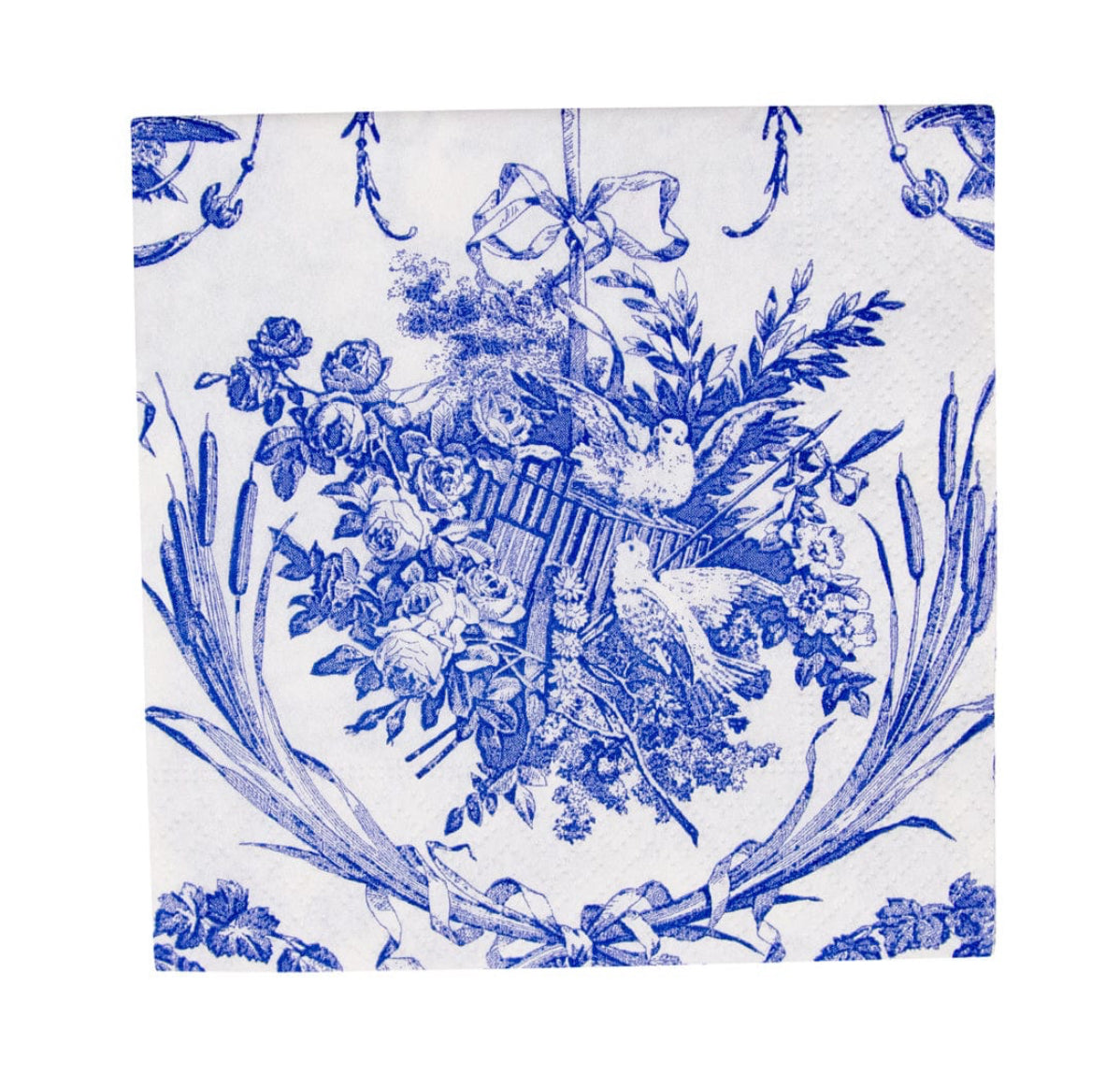 Romantic Toile Blue Cocktail Napkins - 20 Per Package