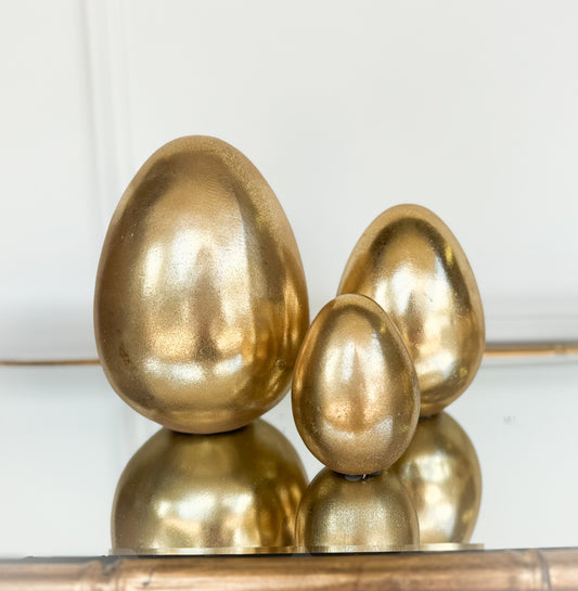 Set Of 3 Golden Eggs