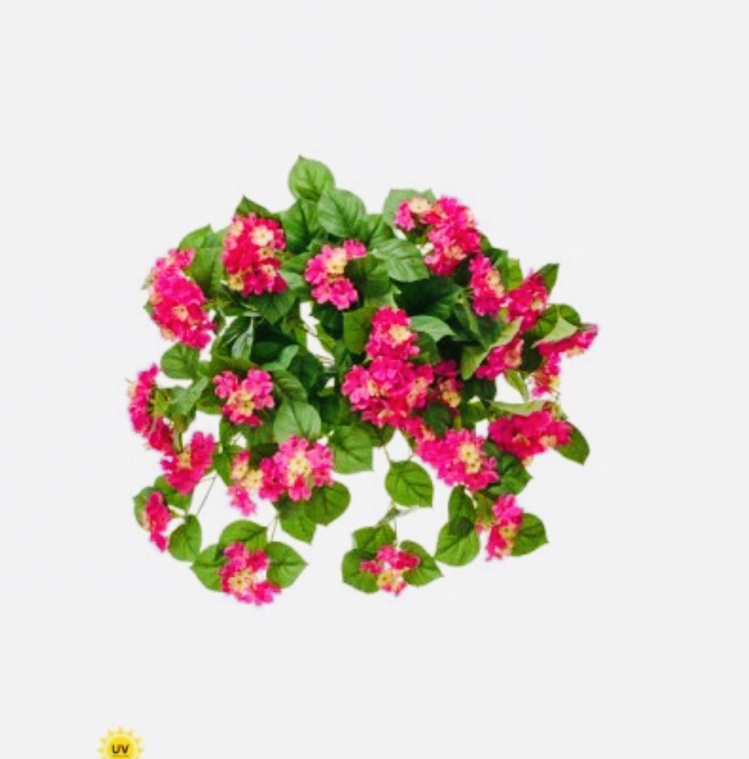 27" UV HANGING HYDRANGEA PLANT