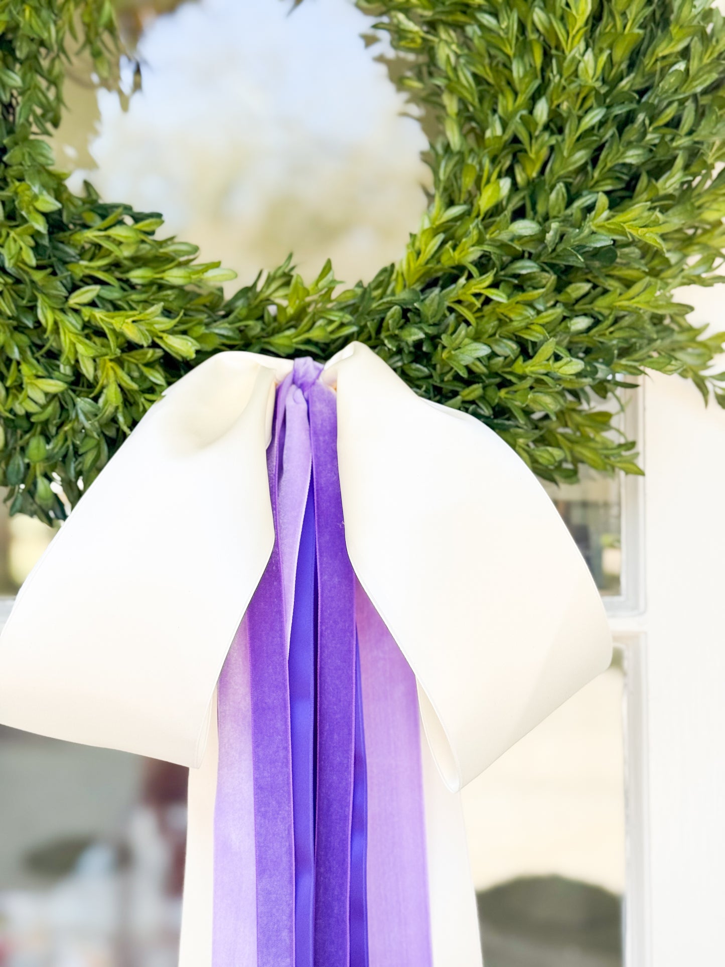 White And Lavender Grace Tea Leaf Wreath