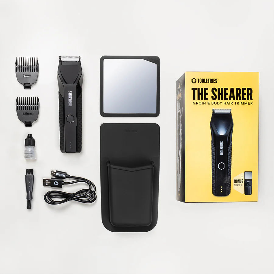 TOOLETRIES The Shearer groin & body hair trimmer + shower set