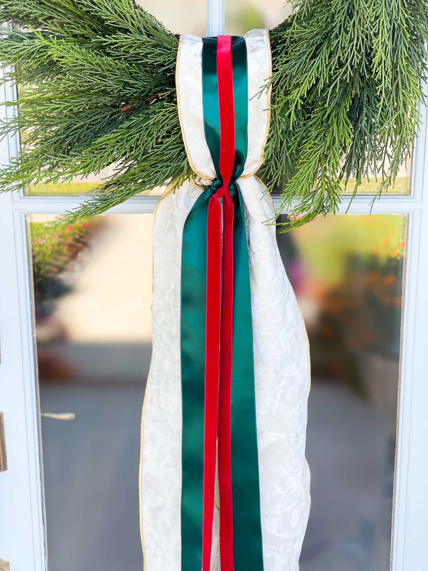 Seasonal Sash With Cedar Wreath