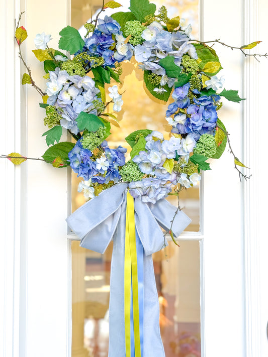 Beautifully Blue Hydrangea Wreath