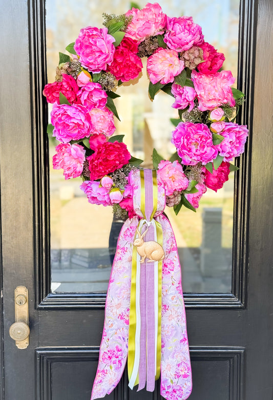 Perfectly Peony Cottontail Wreath