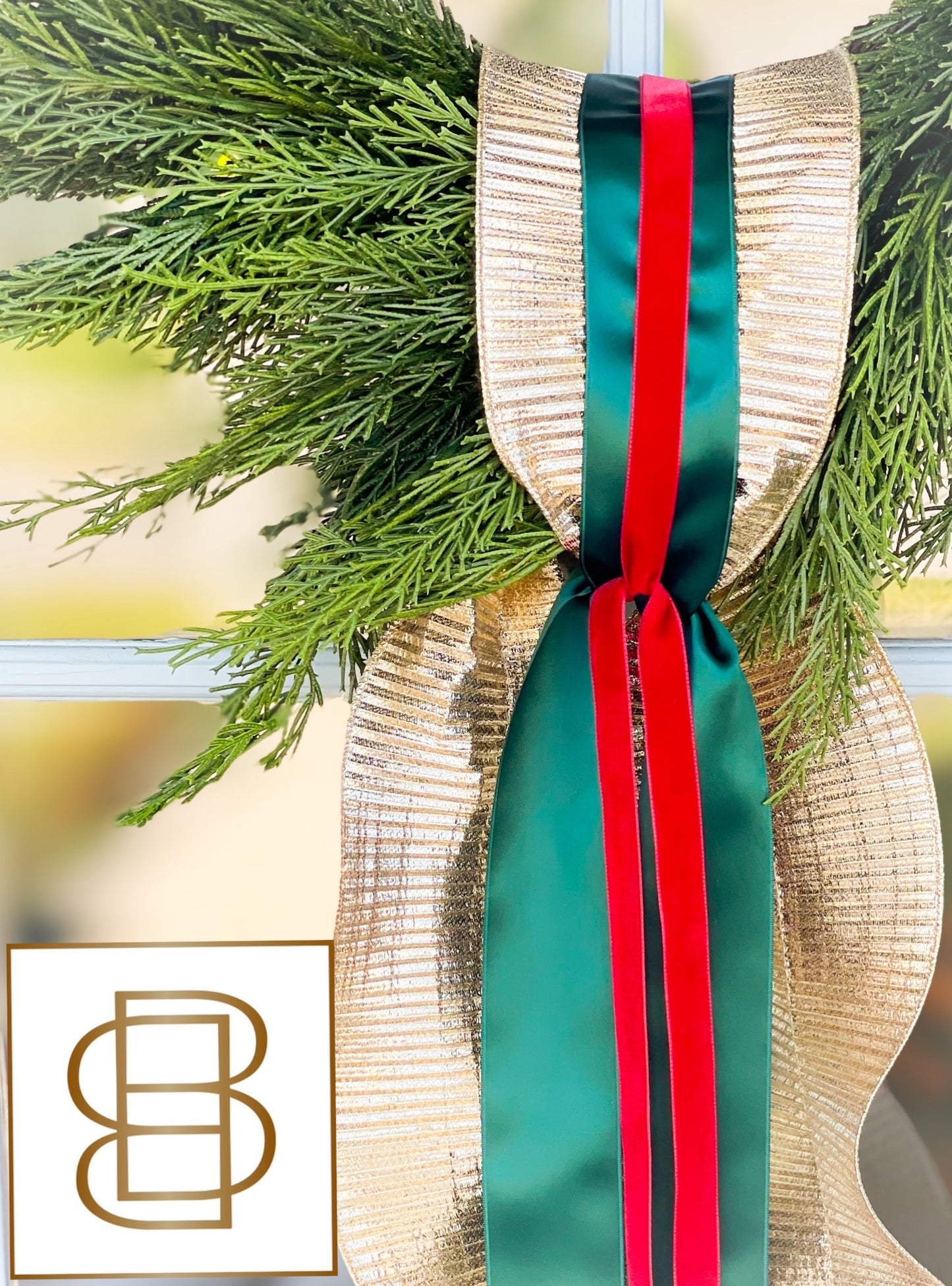 Seasonal Sash With Cedar Wreath