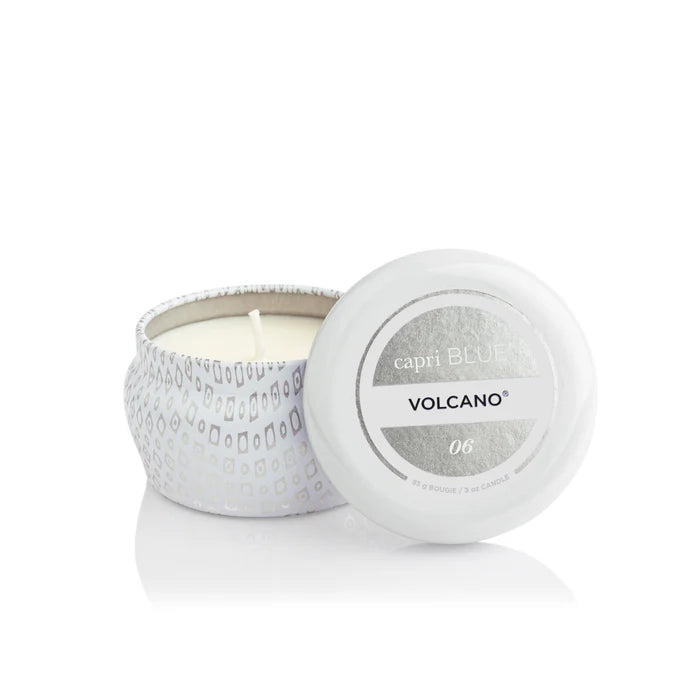 Volcano White Mini Tin Candle, 3 oz