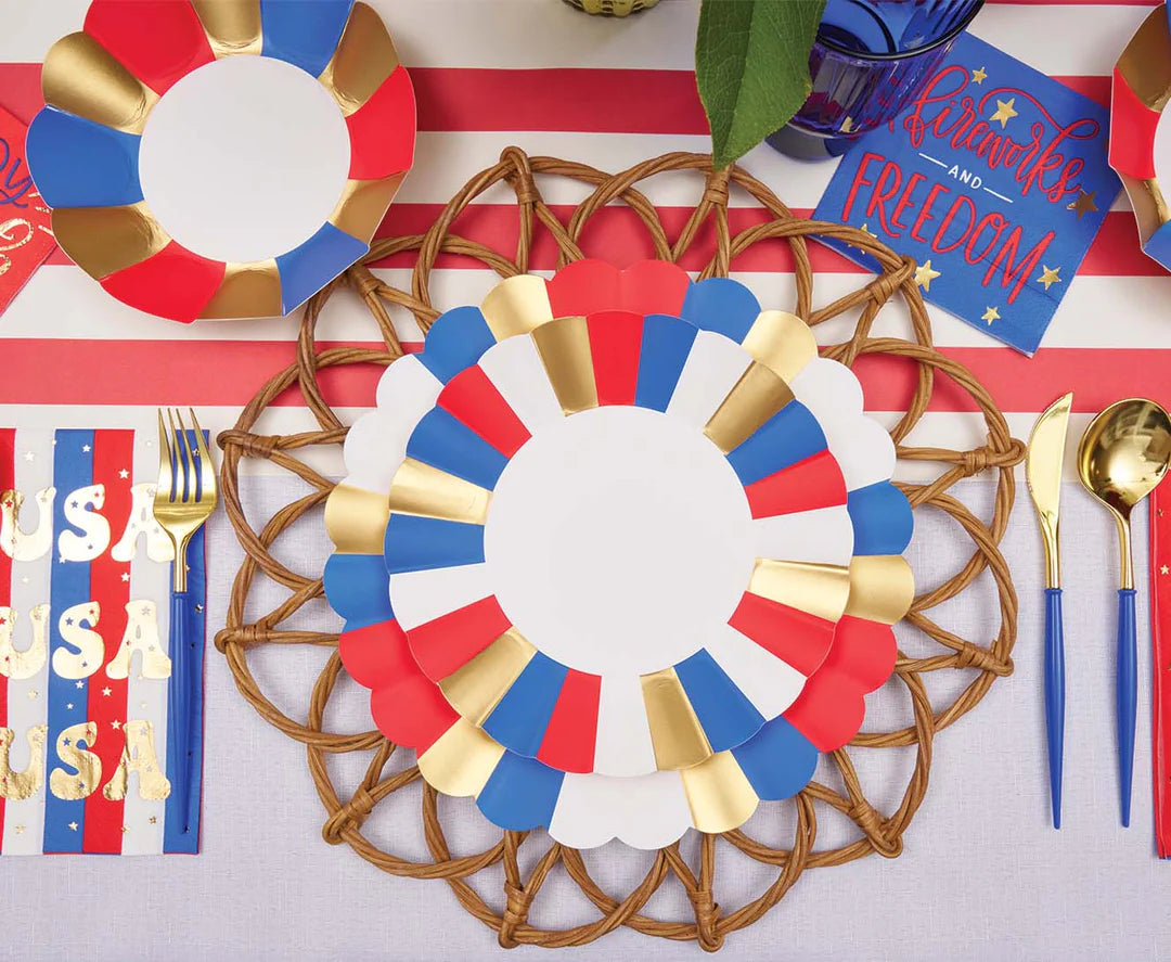 SOPHISTIPLATE Modern Patriotic Dinner Plates/8pk