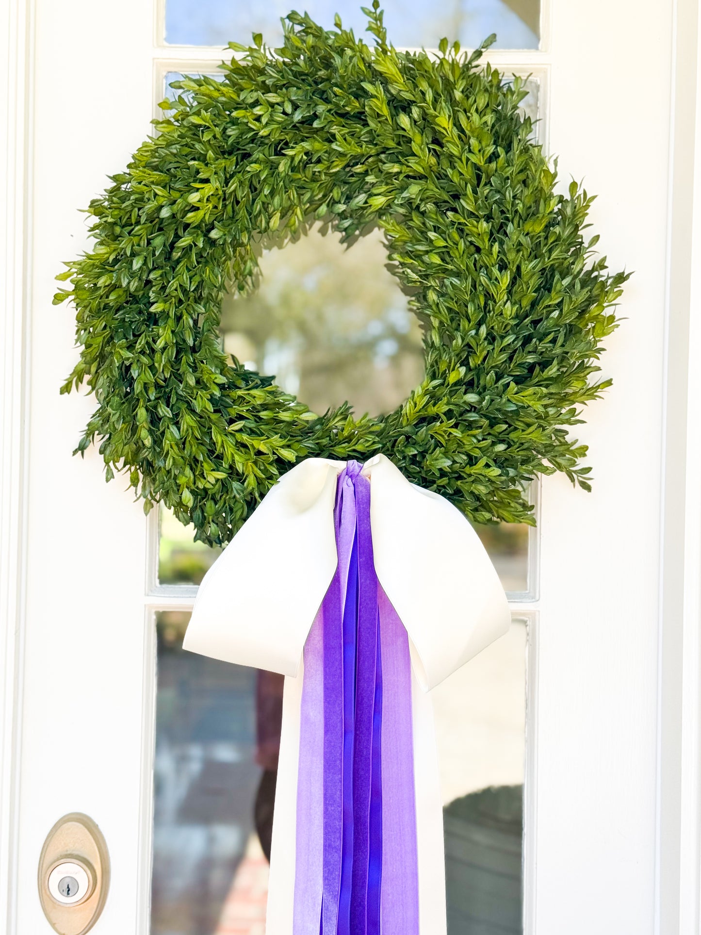 White And Lavender Grace Tea Leaf Wreath