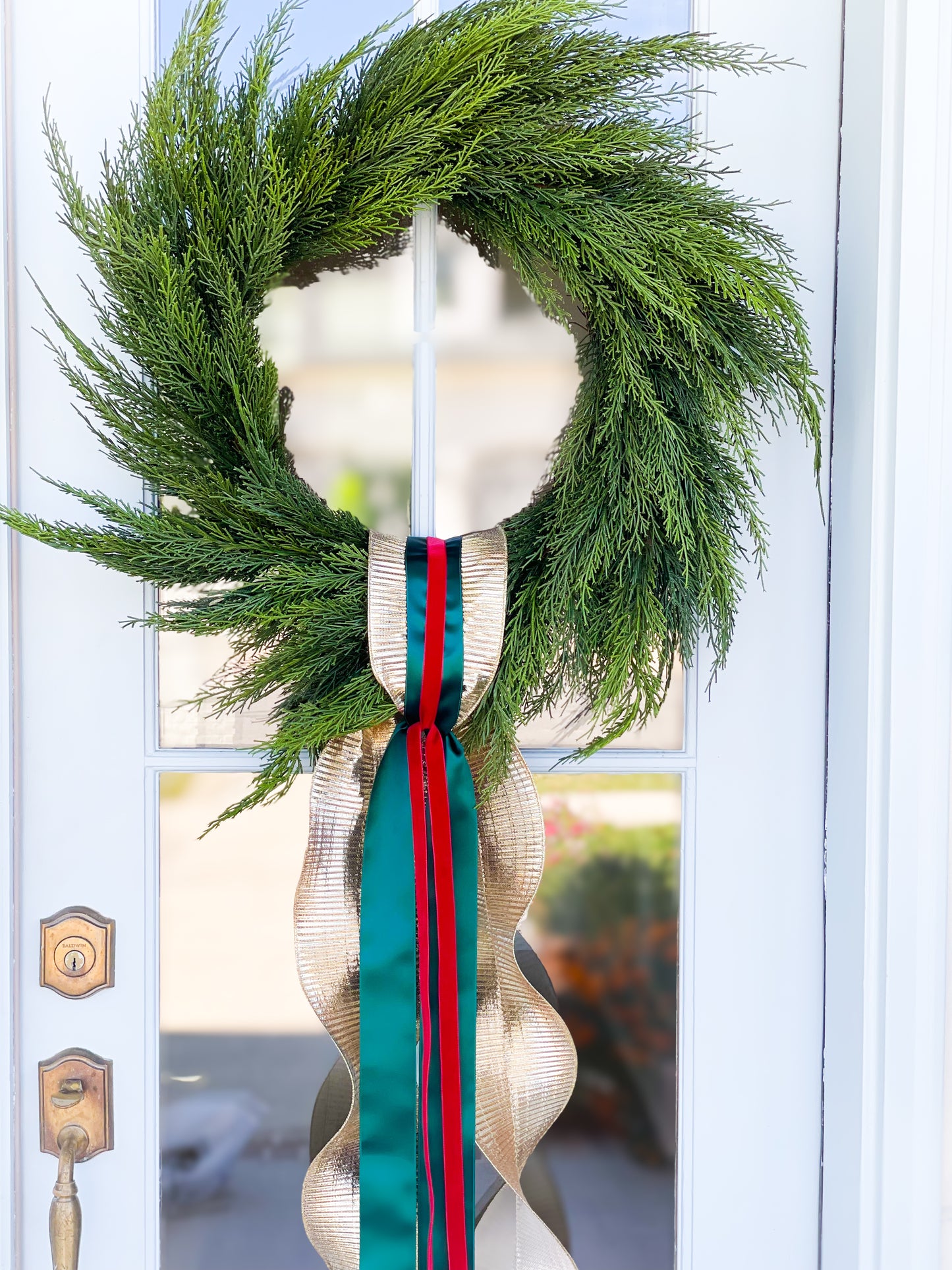 Seasonal Sash With Cedar Wreath