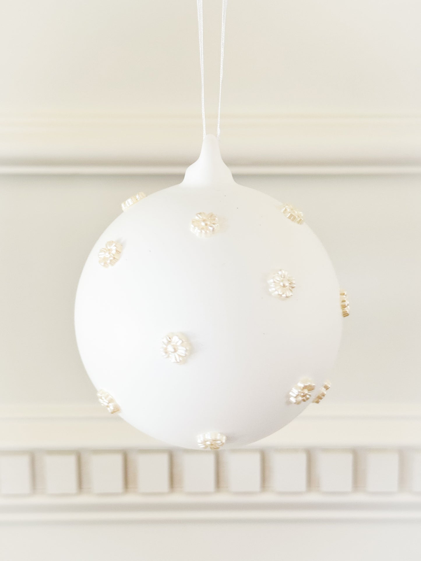 Set of Five Pearl Bloom Ornaments