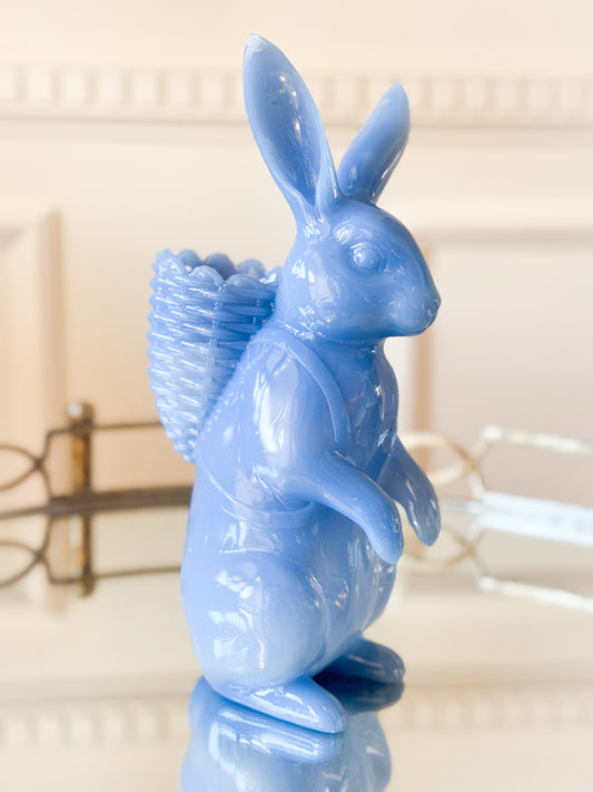 Blue Acrylic Bunny Carrying A Basket