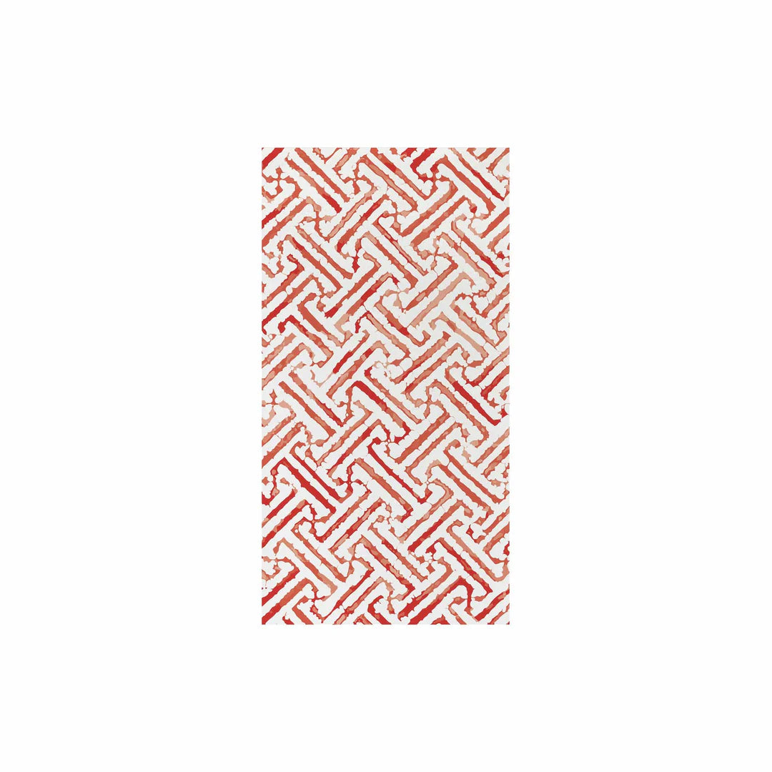 Papersoft Napkins Greek Key Red Guest Towels (Pack Of 20)