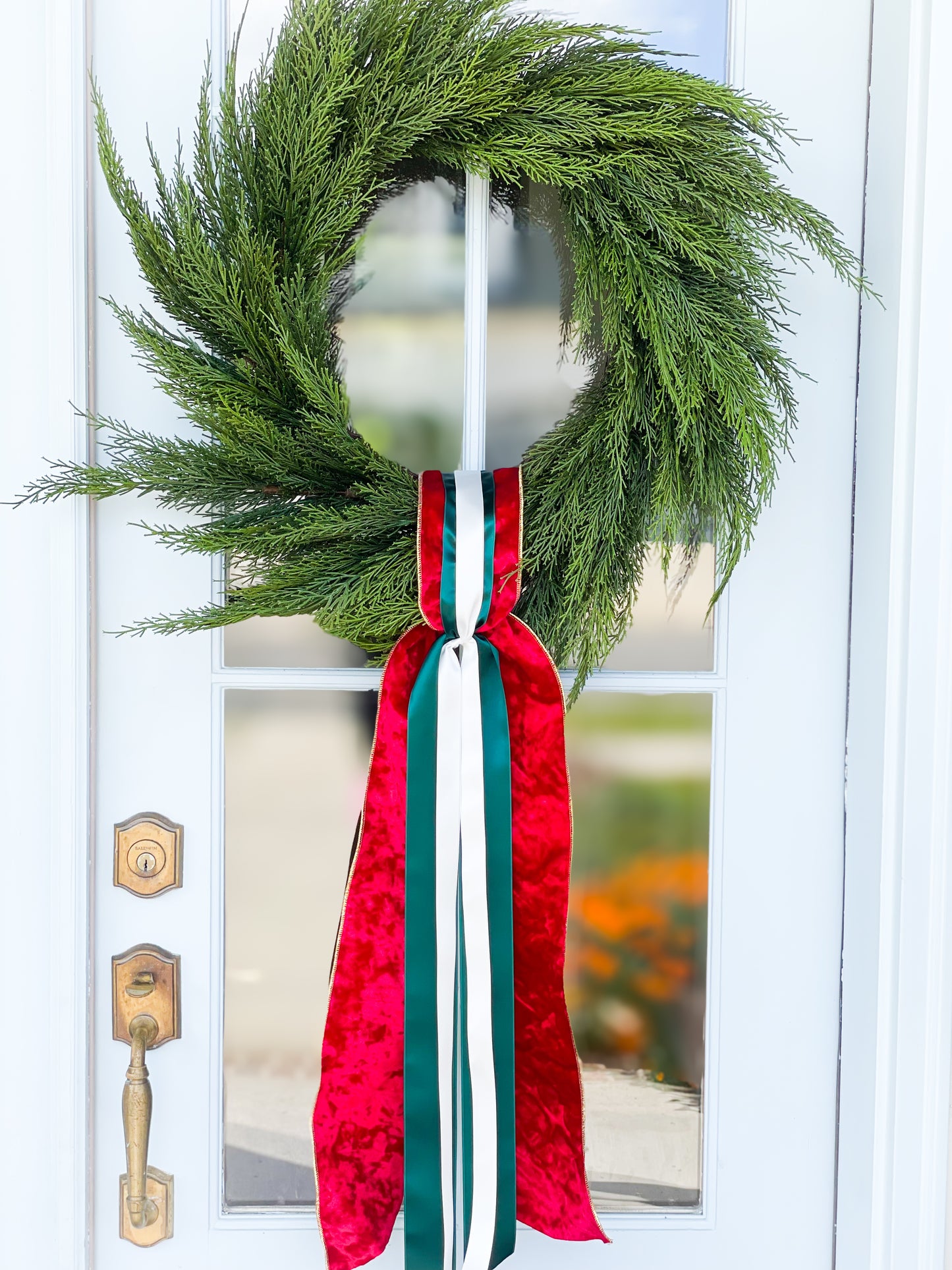 Seasonal Sash With Cedar Wreath