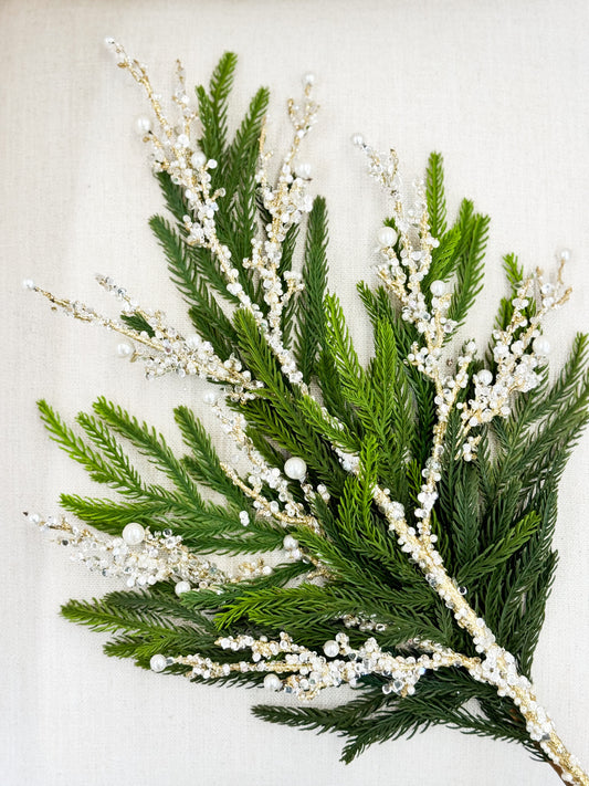 Bundle Of Six Resin Pearl With Willow Pine 33”